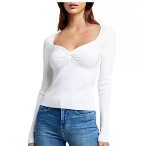 L'AGENCE Arden Long Sleeve Twist Front Top, size XS